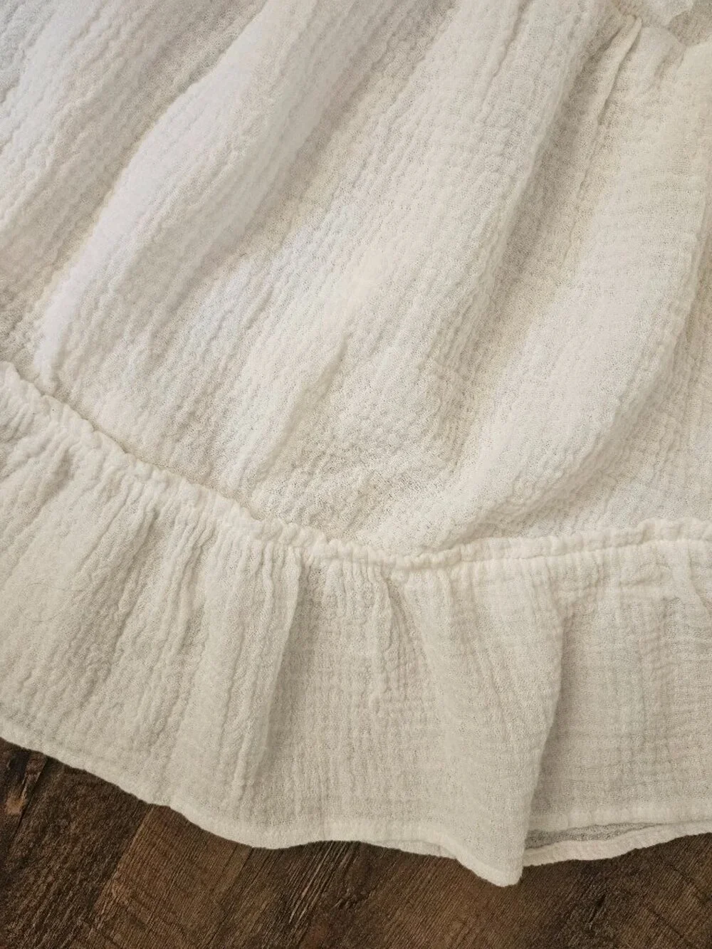 Wild Fable White Gauze 2-Piece Tie Front Top & Ruffle Skirt Set Small